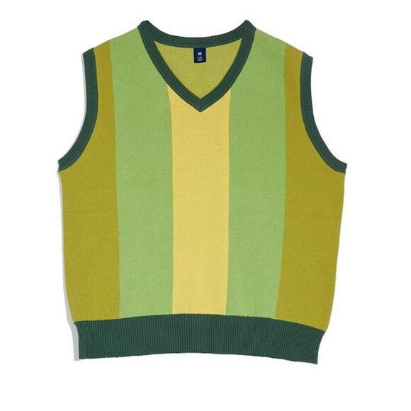 FLAN LABS NYC RARE Avocado Atomic Green Colorblock VEST MENS LARGE NEW FAST SHIP - Picture 6 of 8